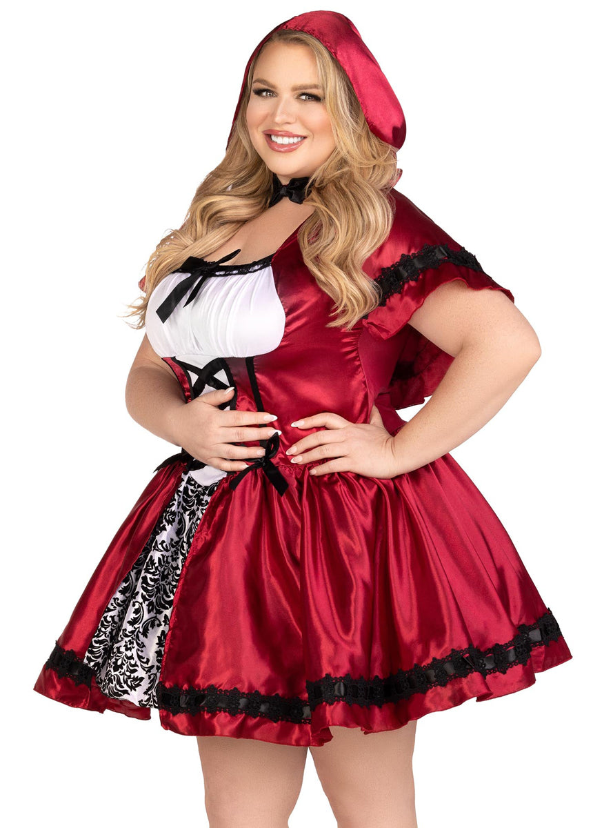 Plus Size Women's Sexy Little Red Riding Hood Costume - Side Image 