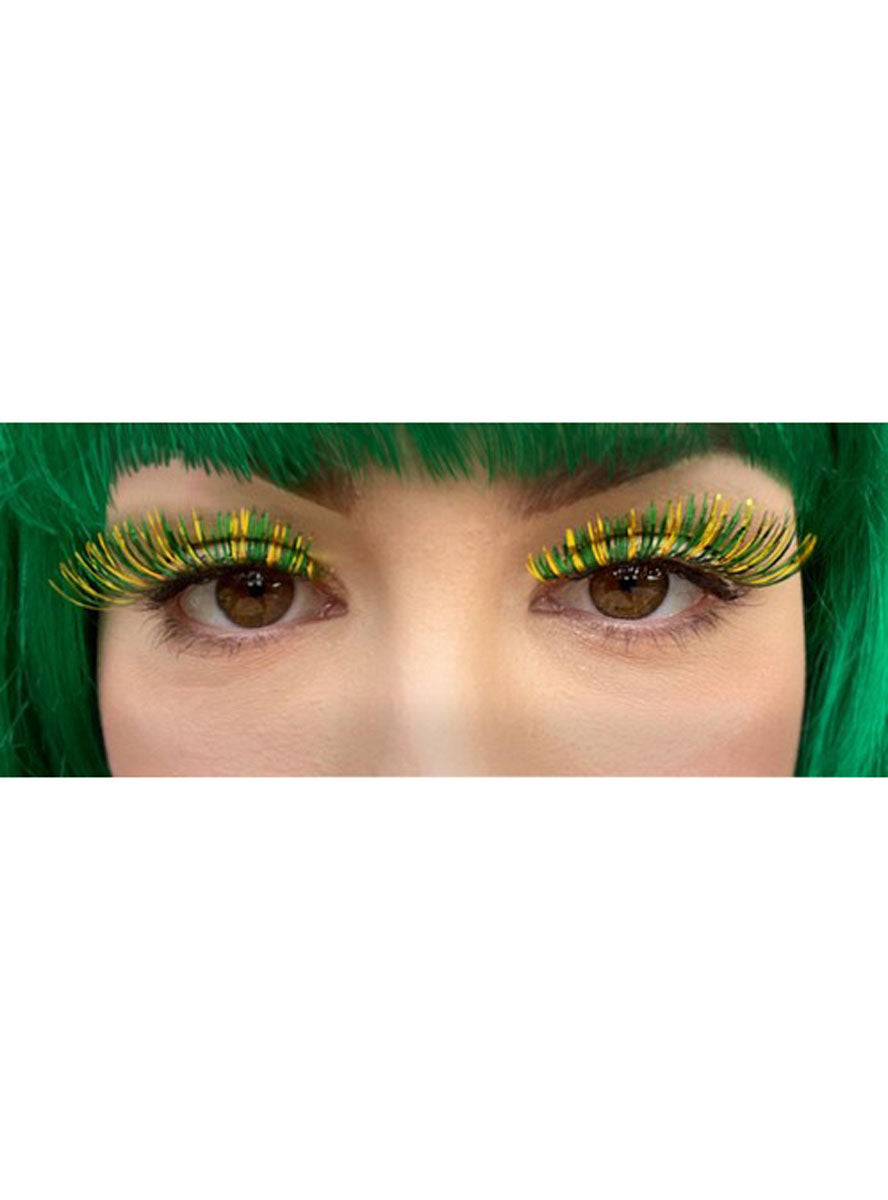Green And Gold Tinsel Stick On Eyelashes