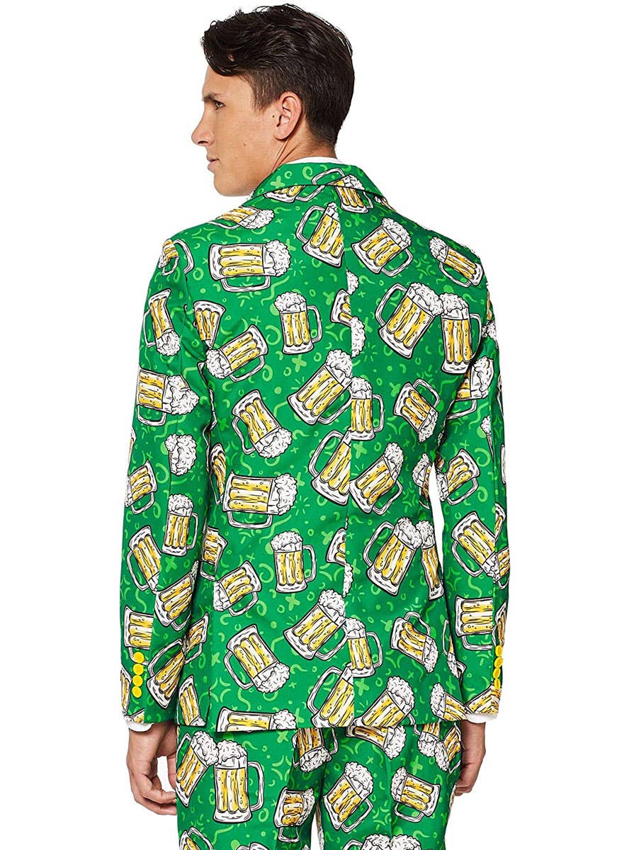 Deluxe Men's Green Beer Mugs St Patrick's Day Suitmeister Costume Suit - Back Image