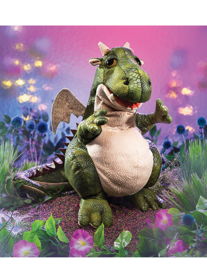 Friendly Green Dragon Large Plush Puppet