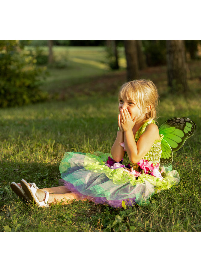 Green Girls Garden Fairy Costume Large - Lifestyle Image 4
