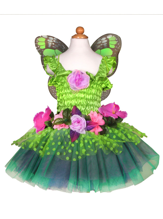 Green Girls Garden Fairy Costume Large - Main Image