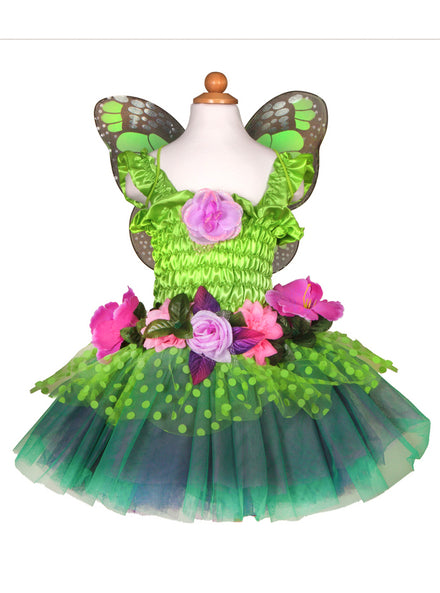 Green Girls Garden Fairy Costume Large - Main Image