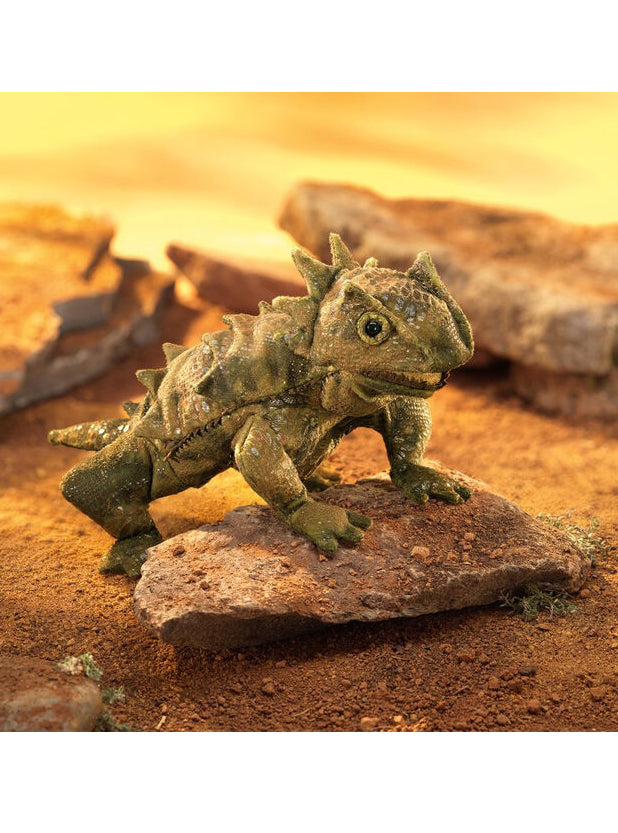 Green Horned Lizard Hand Puppet - Lifestyle Image