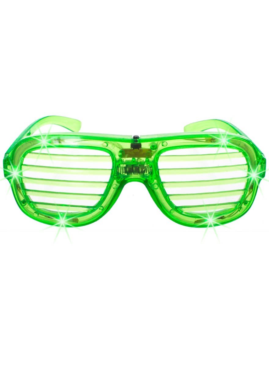Neon Green Flashing Shutter Shades Costume Glasses