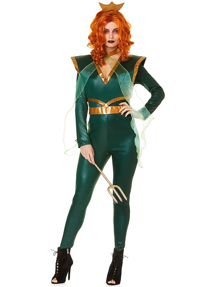 Image of Underwater Green Sea Queen Women's Costume - Alt Front Image