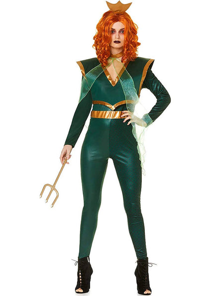 Image of Underwater Green Sea Queen Women's Costume - Front Image