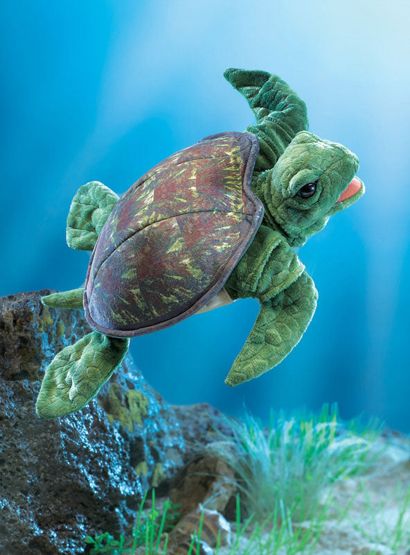 Green Sea Turtle Hand Puppet - Lifestyle Image