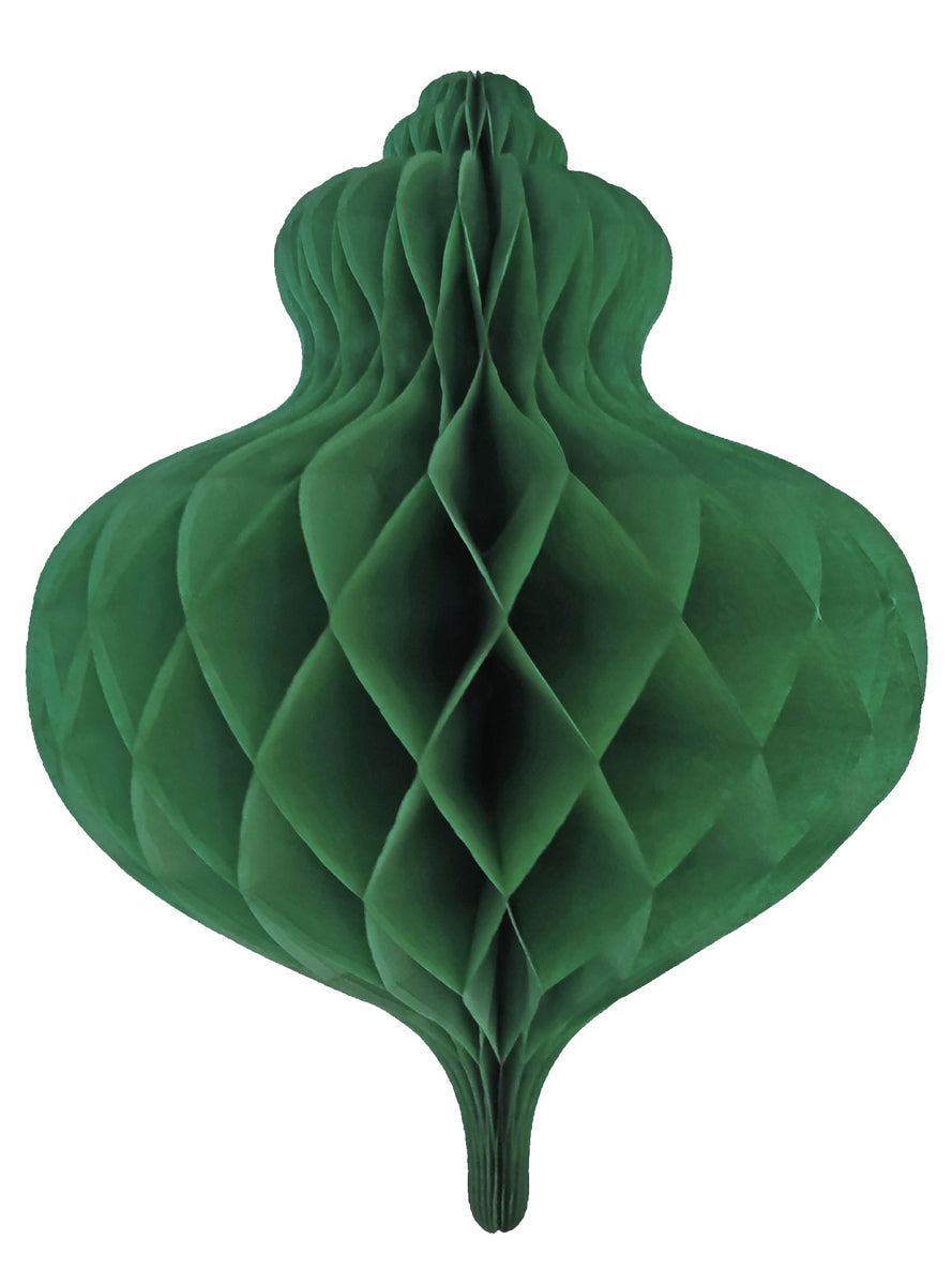 Green Tissue Paper Bauble Hanging Honeycomb Decoration 40cm