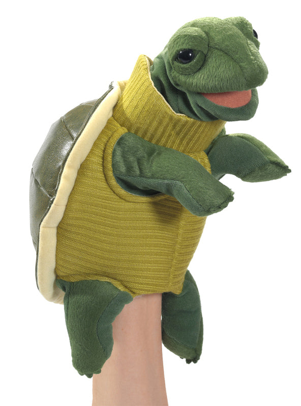 Green Turtle Puppet Wearing Turtleneck - Alternate Image
