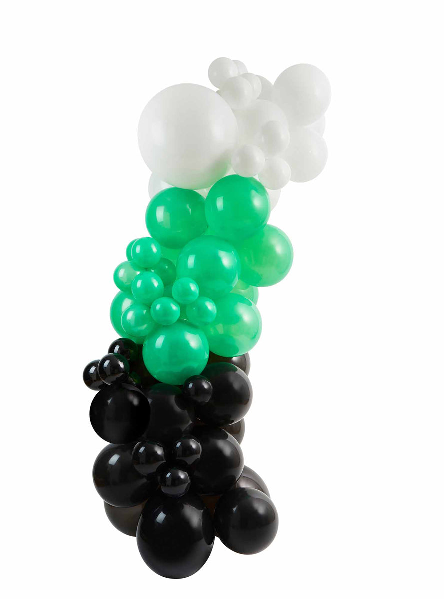 Green White and Black 63 Piece Latex Balloon Arch Kit - Main Image