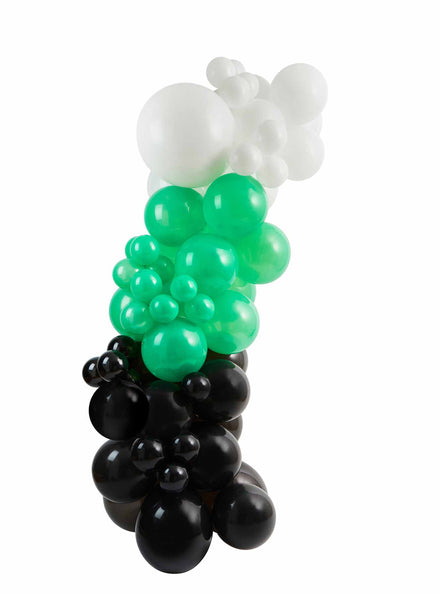 Green White and Black 63 Piece Latex Balloon Arch Kit - Main Image