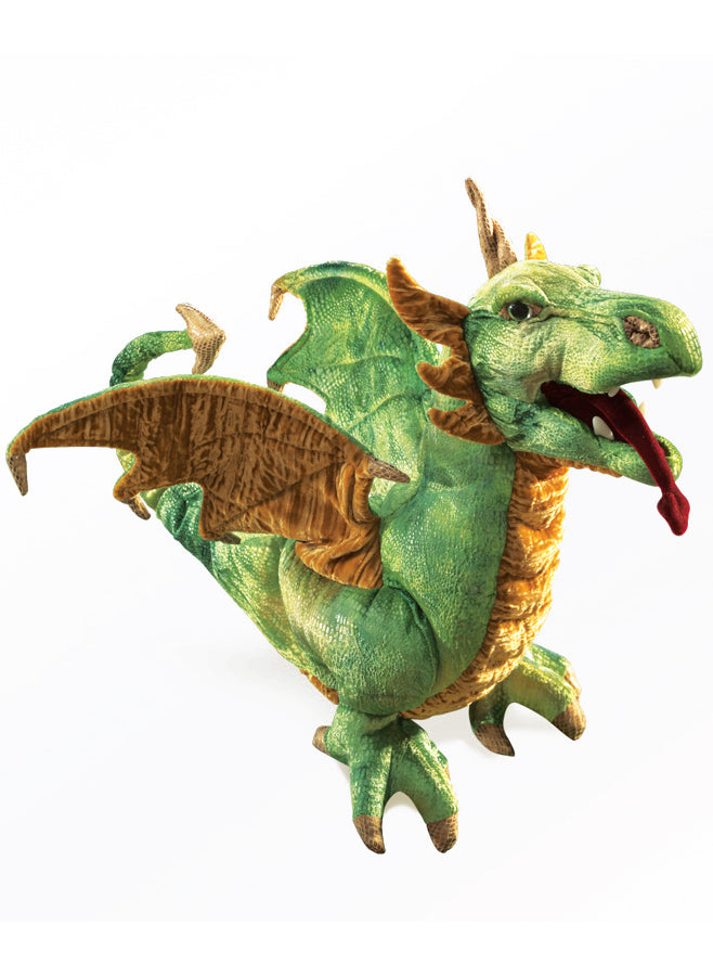 Green Wyvern Dragon Large Plush Puppet