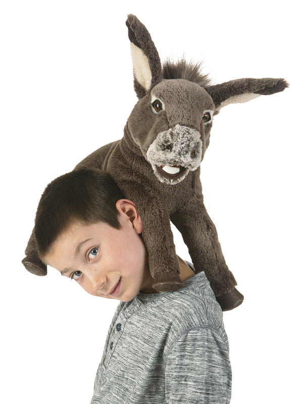 Grey Baby Donkey Large Plush Puppet