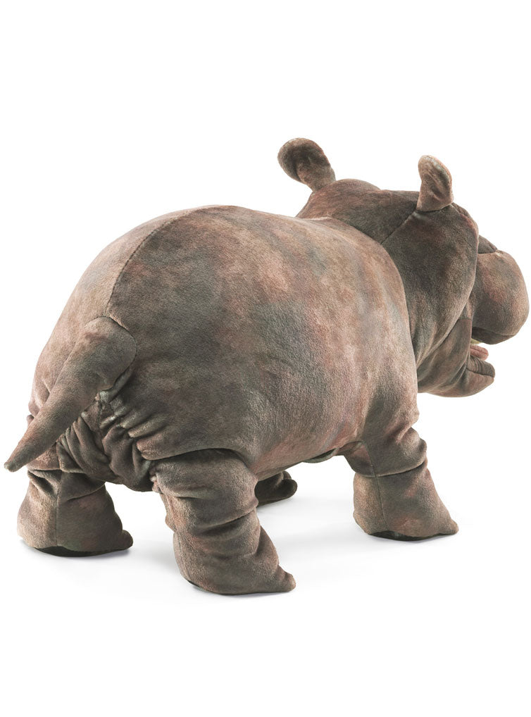 Grey Baby Hippo Puppet - Back Image