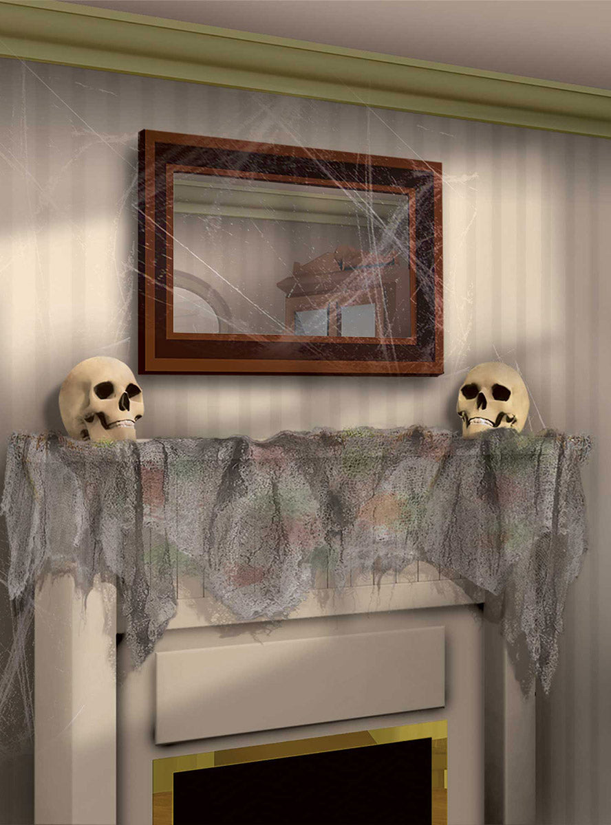 Halloween Tattered Grey Gauze Decoration - Main Image