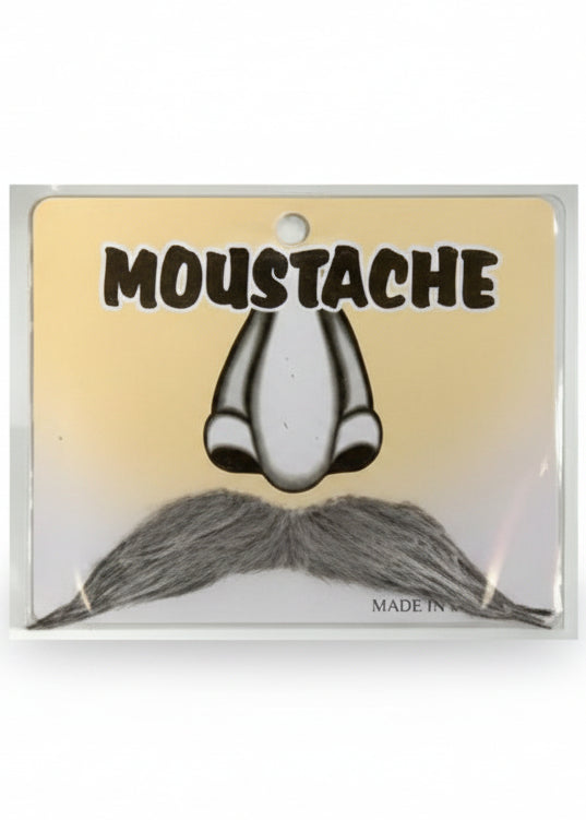Grey Pointed Moustache Costume Accessory