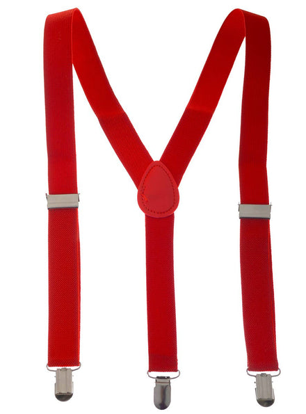 Adjustable Red Elastic Suspenders Costume Accessory
