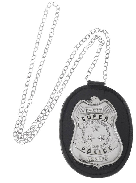 Special Police Detective Badge on Chain Costume Accessory