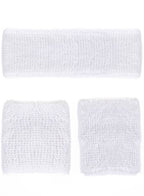 White 1980's Tennis Sweatbands Costume Accessory Set