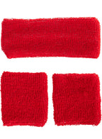 Red 1980's Tennis Sweatbands Costume Accessory Set