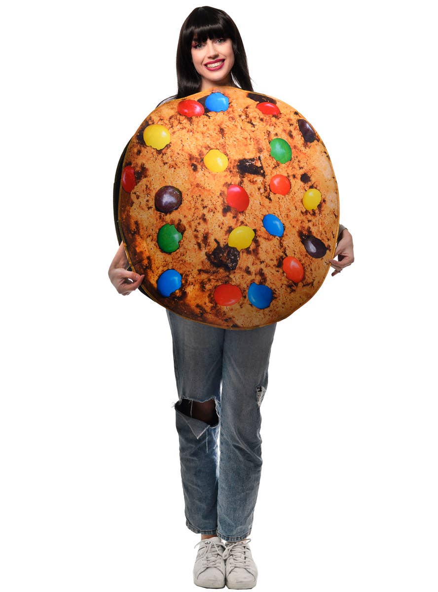 Adults Funny Chocolate Chip or Smarties Cookie Costume - Front Image