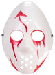 White Plastic Hockey Mask with Red Blood Splatter