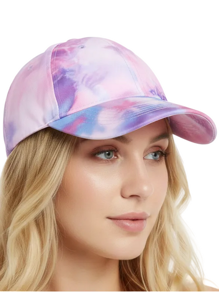 Pink and Purple Tie Dyed Festival Cap - main image