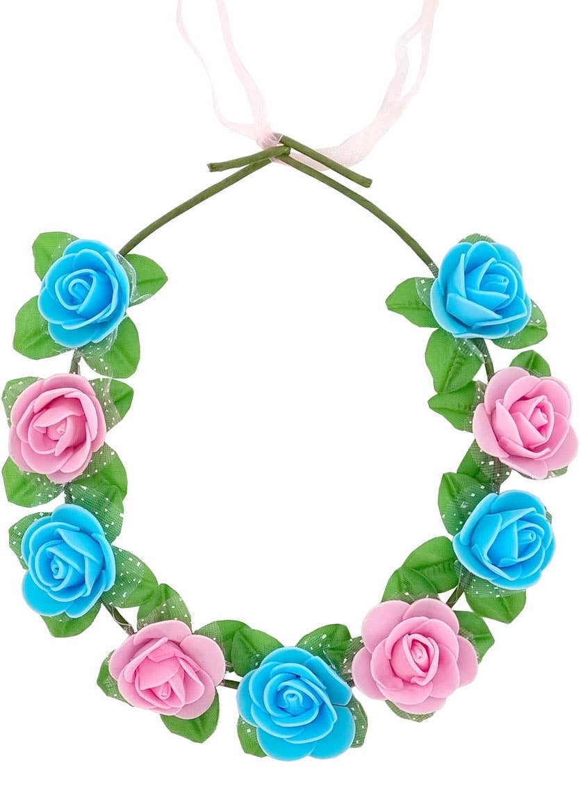 Pink and Blue Cute Flower Crown Costume Accessory