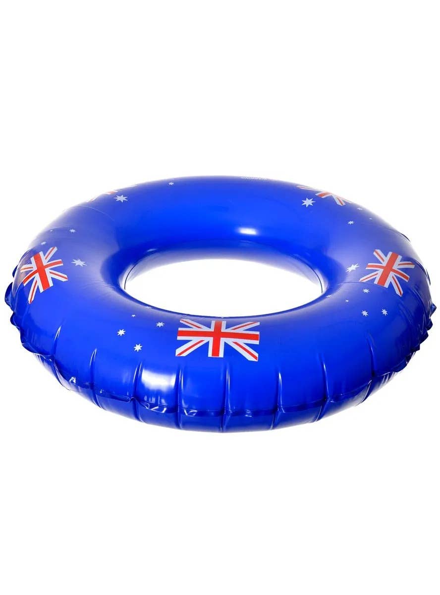 45cm Blue Inflatable Australia Flag Print Swim Ring