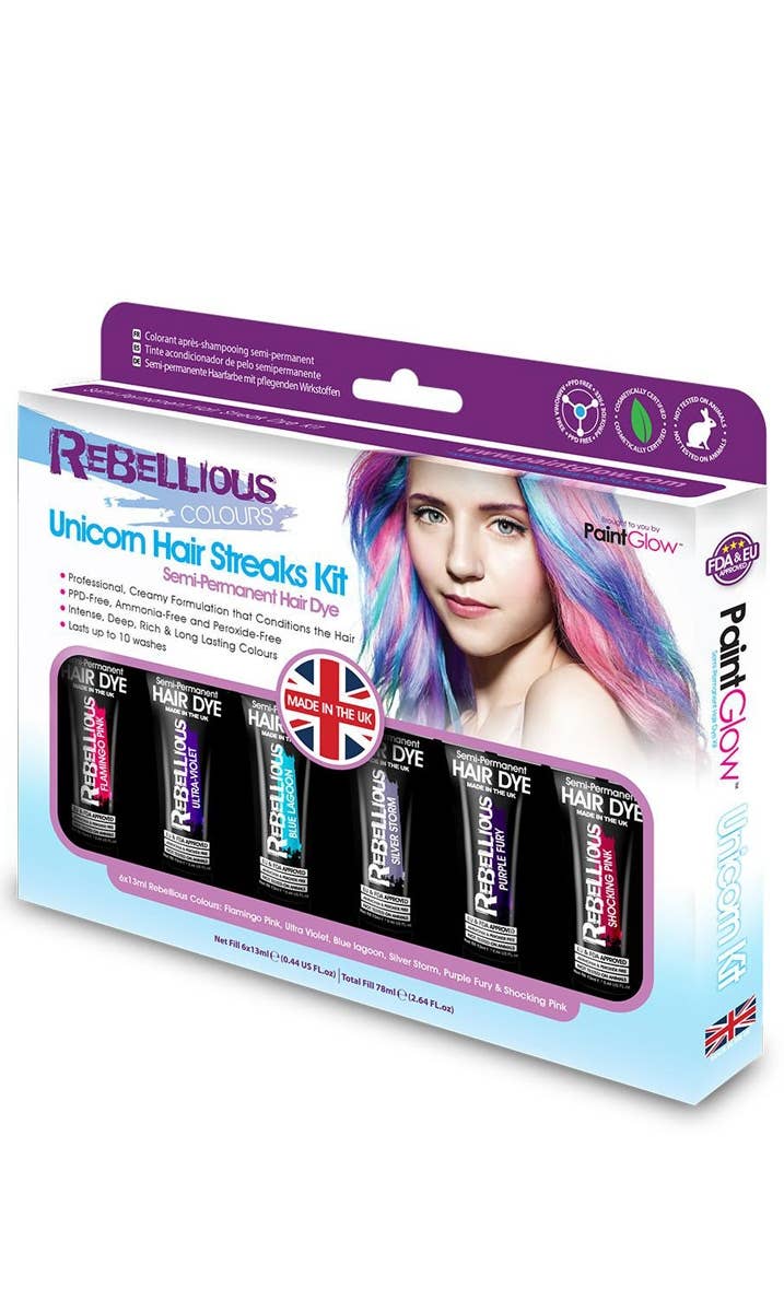 Semi Permanent Vibrant Unicorn Pastel Shades Hair Dye Kit 3
