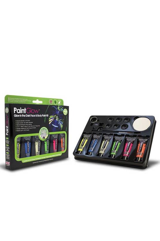 6 Colour Neon Glow in the Dark and UV Costume Festival Makeup Kit 2