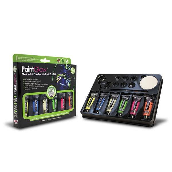 6 Colour Neon Glow in the Dark and UV Costume Festival Makeup Kit 4