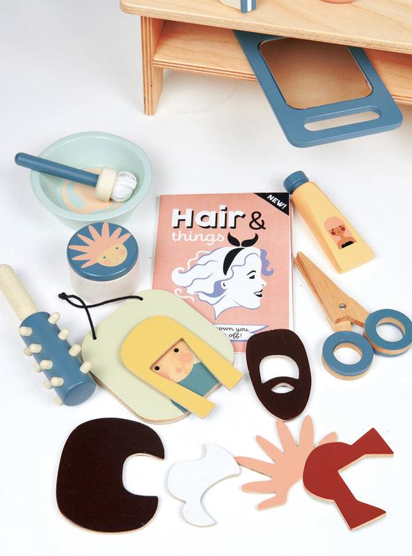 Hair Salon Wooden Childrens Toy Set - Close Image