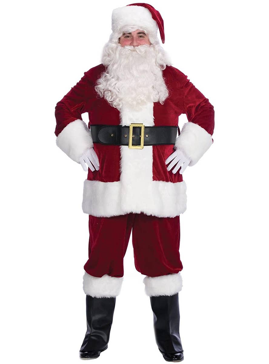Mens Deep Red Velvet Santa Suit Deluxe Red Santa Suit Costume mens-deep-red-velvet-santa-suit-deluxe-red-santa-suit-costume