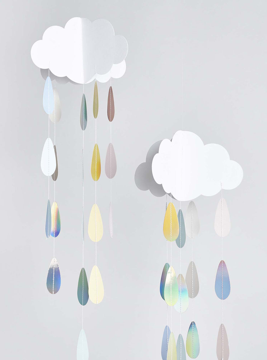 Hanging Clouds 2 Pack 48cm Decorations - Lifestyle Image
