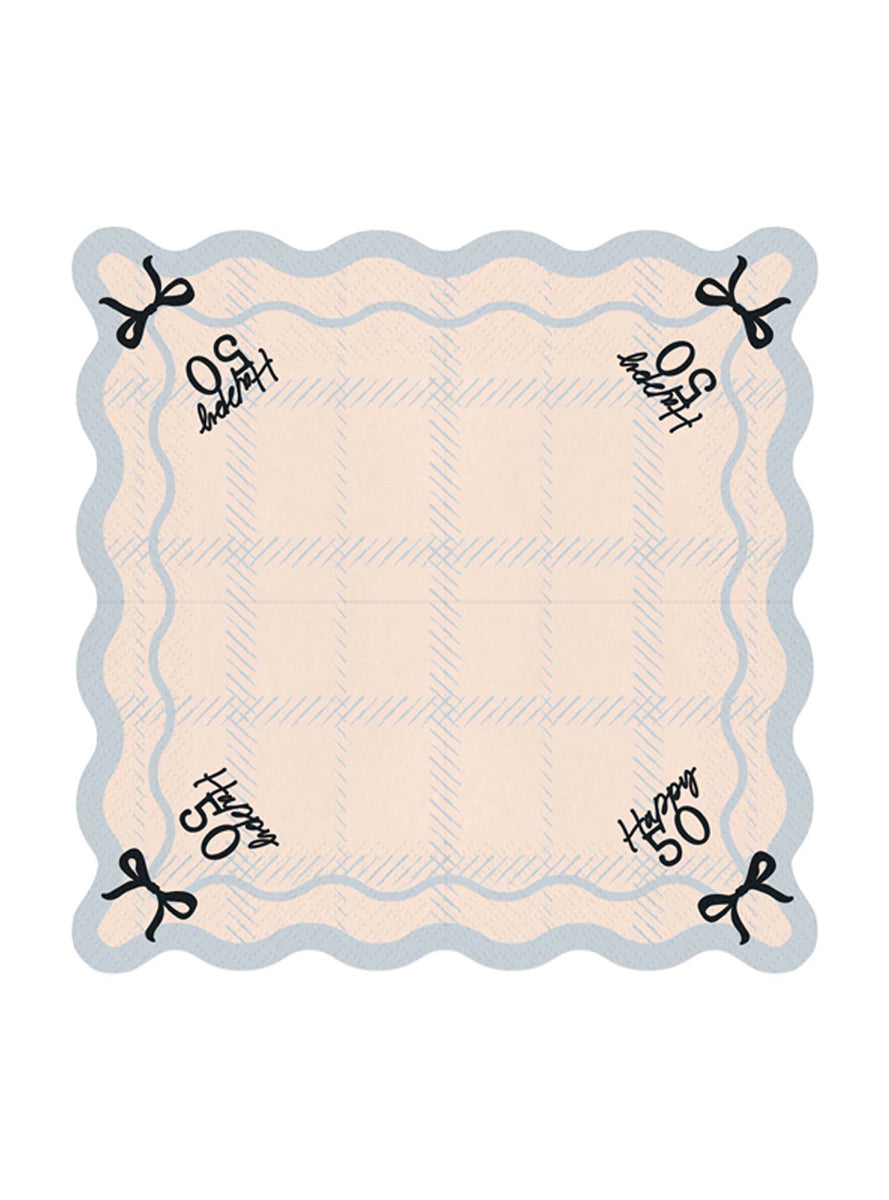 Happy 50th 12 Pack Party Napkins - Unfolded Image