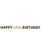 Image of Happy 60th Birthday Black And Gold Banner