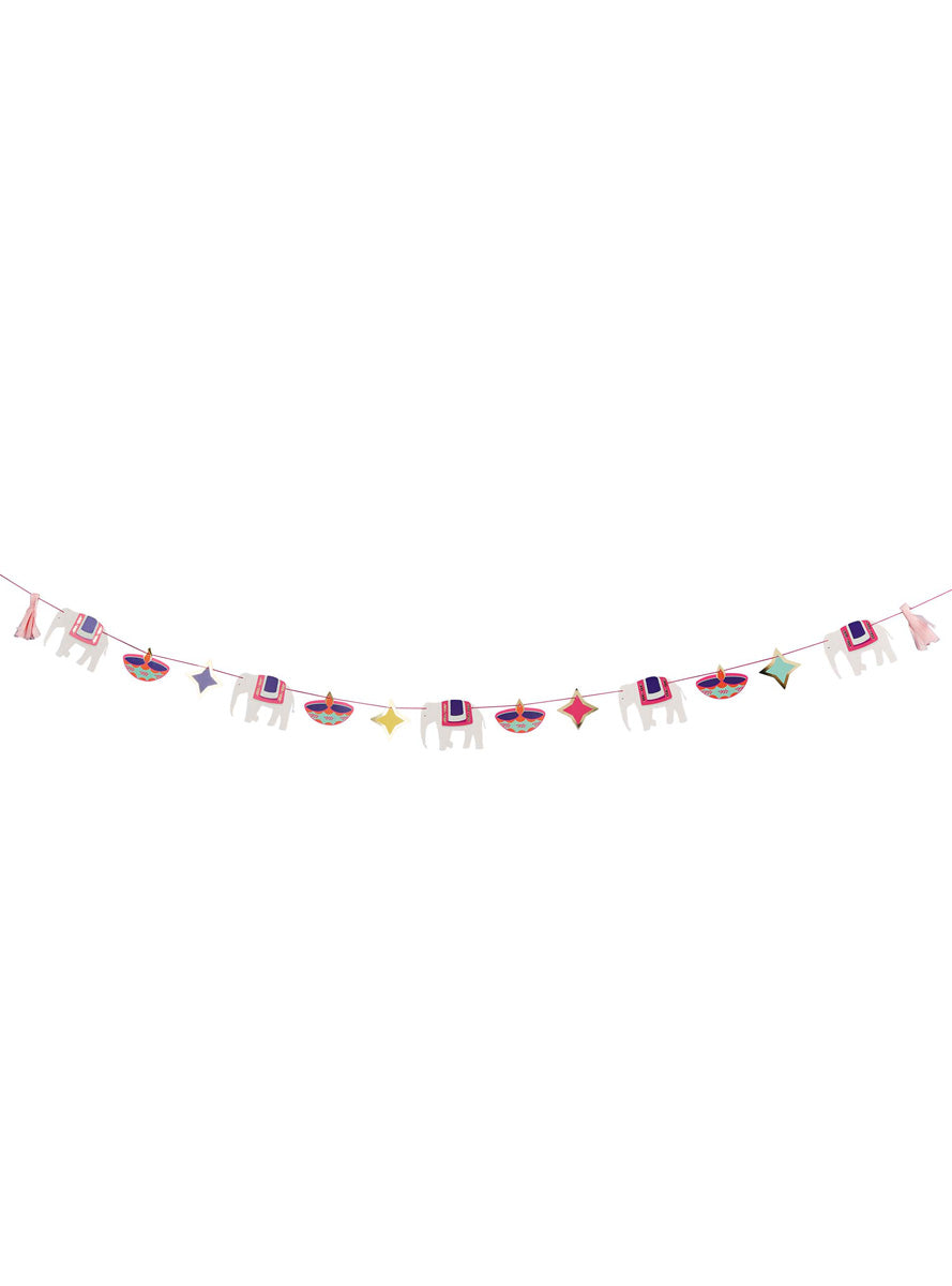 Happy Diwali 250cm Long Elephants And Tassels Garland - Main Image