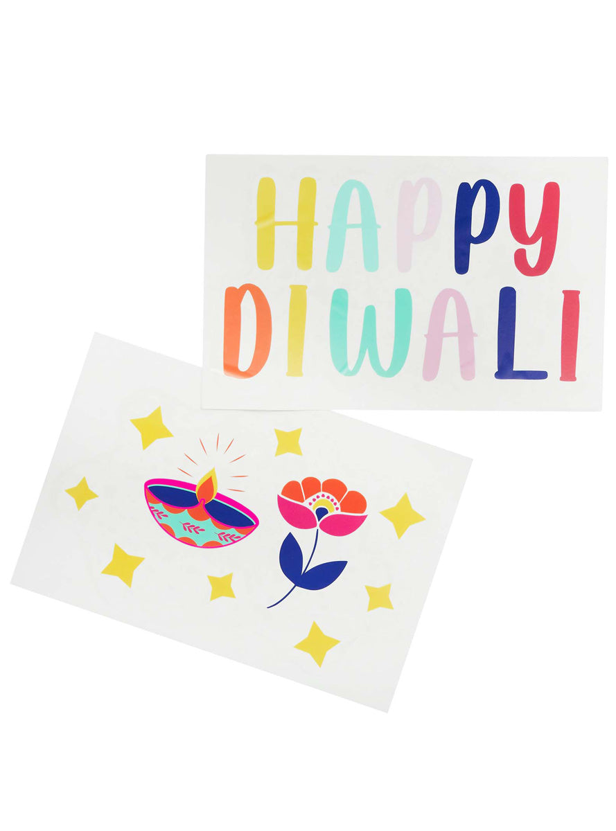 Happy Diwali Colourful 2 Pack Window Clings - Main Image