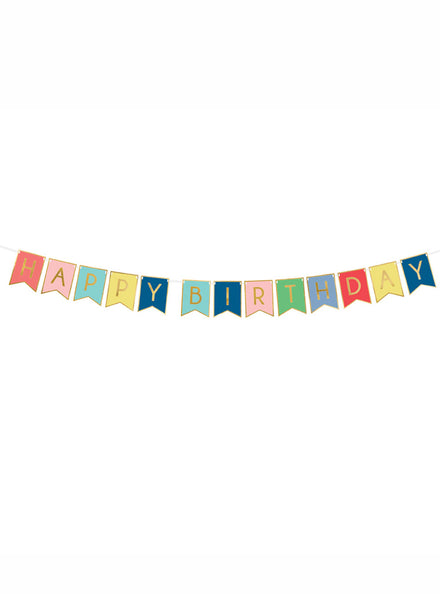 Happy Birthday 175cm Rainbow Party Bunting - Main Image