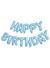 Image of Happy Birthday Matte Blue Script 35cm Air Fill Foil Balloon Banner