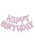 Image of Happy Birthday Matte Pink Script 35cm Air Fill Foil Balloon Banner