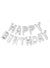 Image of Happy Birthday Silver Script 35cm Air Fill Foil Balloon Banner