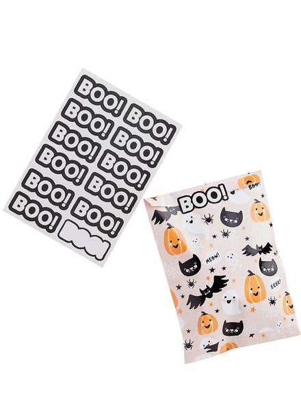 Happy Halloween 12 Pack Trick or Treat Bags with Sticker Sheet - Main Image