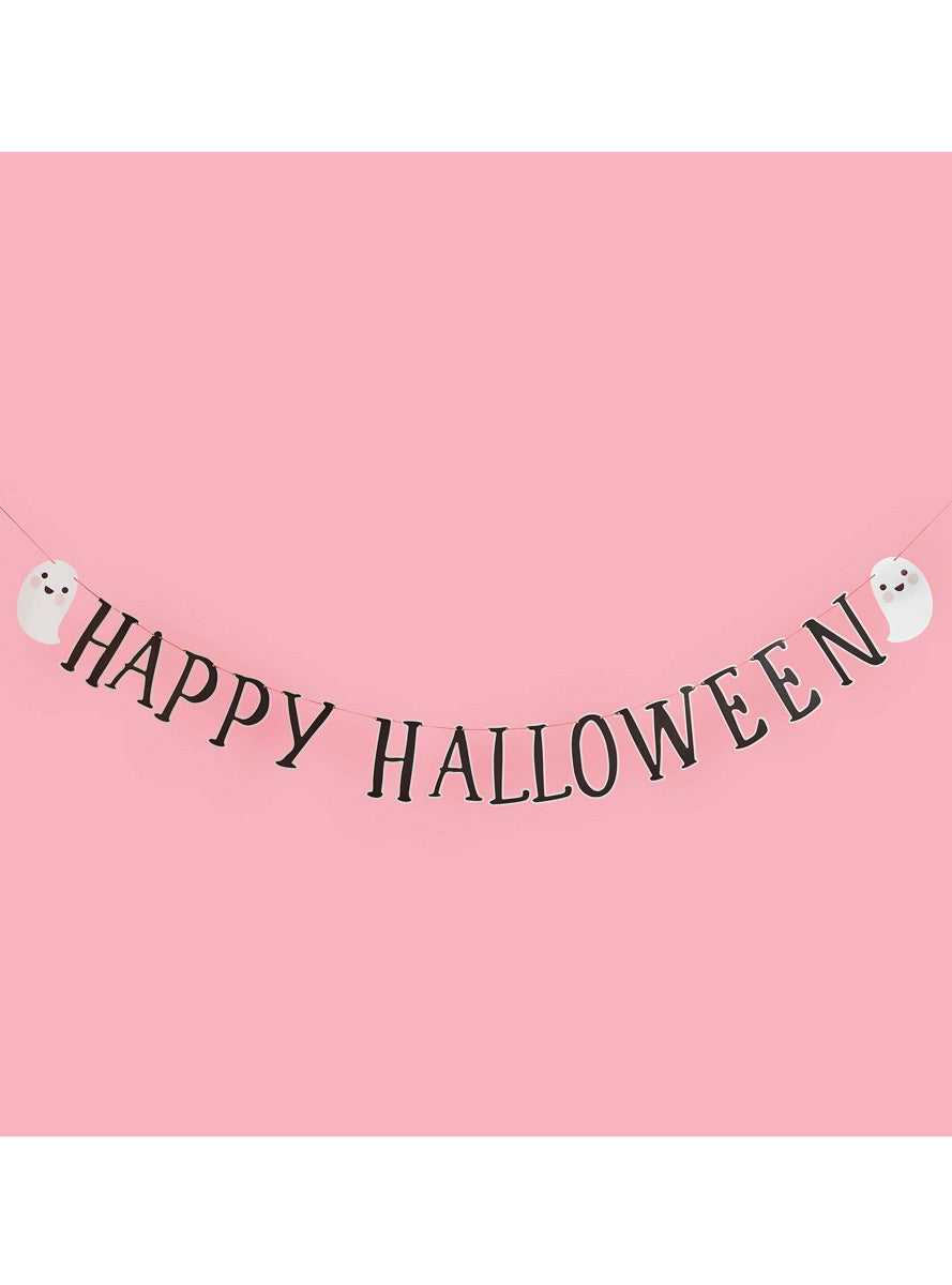 Happy Halloween 2m Long Ghost Card Banner - Lifestyle Image