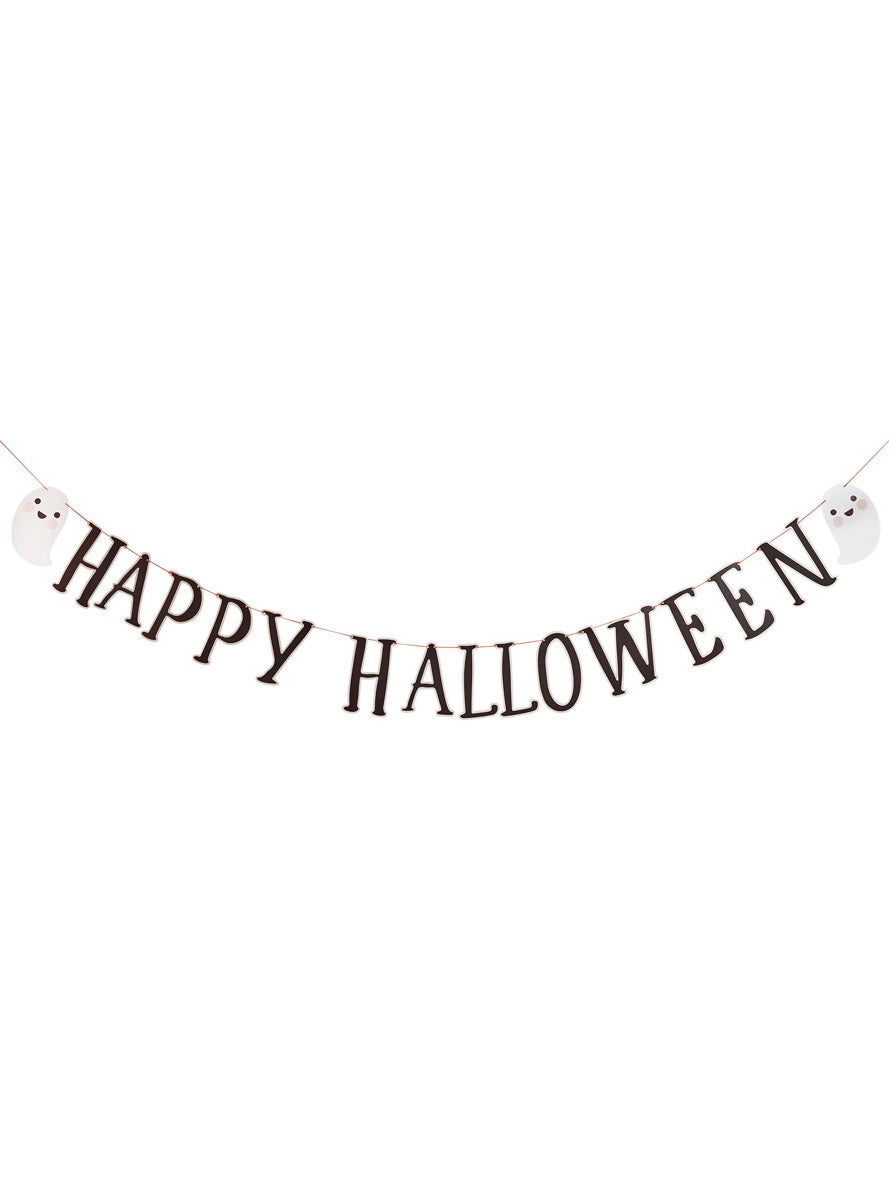 Happy Halloween 2m Long Ghost Card Banner - Main Image