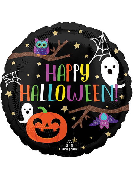 Image of Happy Halloween Ghost and Pumpkin 45cm Foil Balloon