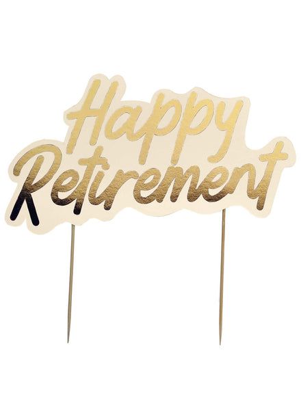 Happy Retirement 20cm Gold Card Cake Topper - Main Image