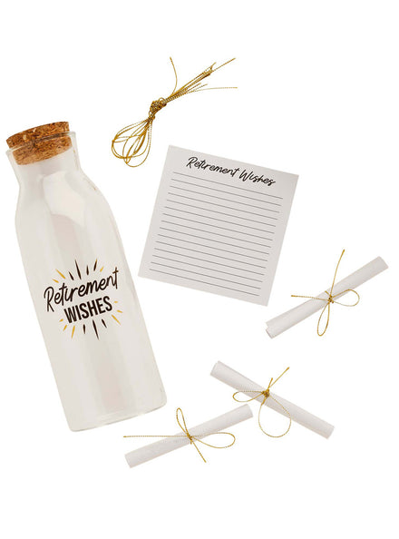 Happy Retirement Glass Bottle and Wishes Set - Main Image